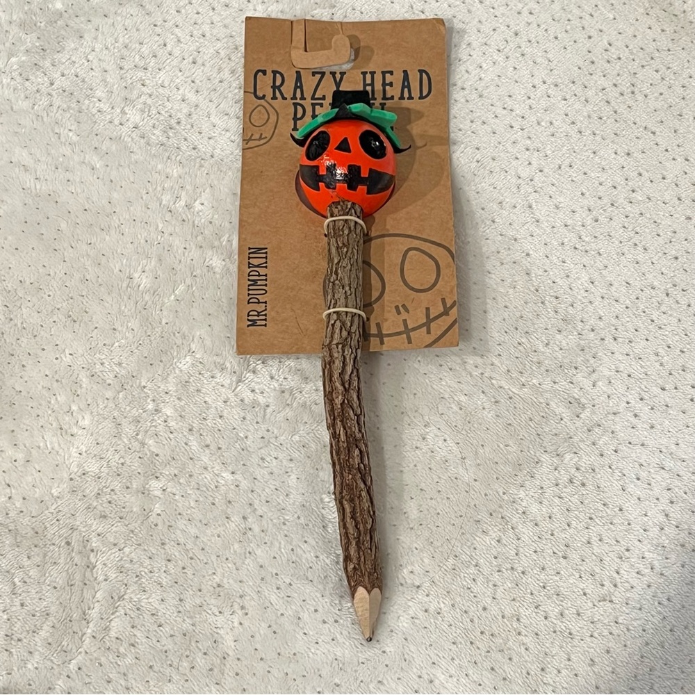 Mr. Pumpkin Crazy Head Pencil - SiamMandalay - Reclaimed Tamarind Wood